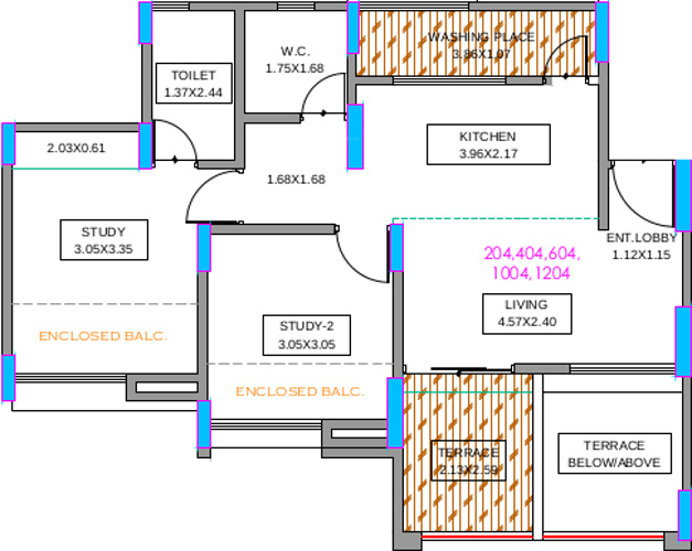 Dhankawade Tamrind Park Phase 1 (2BHK+2T (505.37 sq ft) 505.37 sq ft)