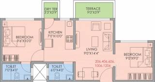 Somani Dream Home Phase 1 (2BHK+2T (482 sq ft) 482 sq ft)