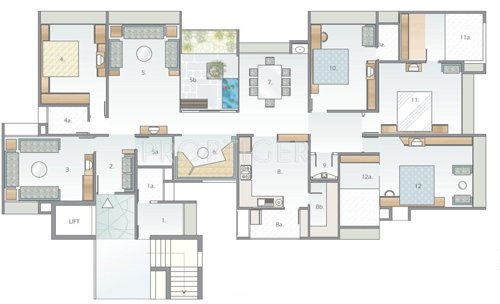 Goyal and Co Hariyana Group Riviera Elegance Floor Plan (4BHK+4T + Servant Room)