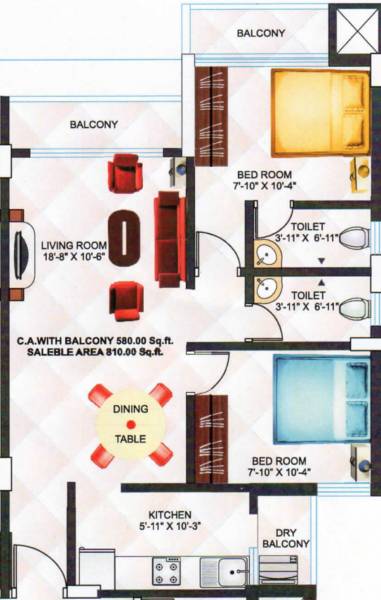 Mahimkar Residency (2BHK+2T (580 sq ft) 580 sq ft)