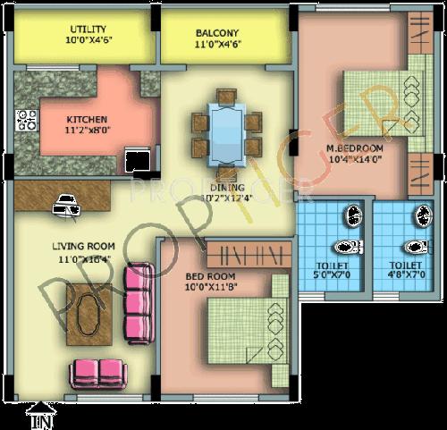 Amigo ACAS Crescent Square (2BHK+2T (1,080 sq ft) 1080 sq ft)