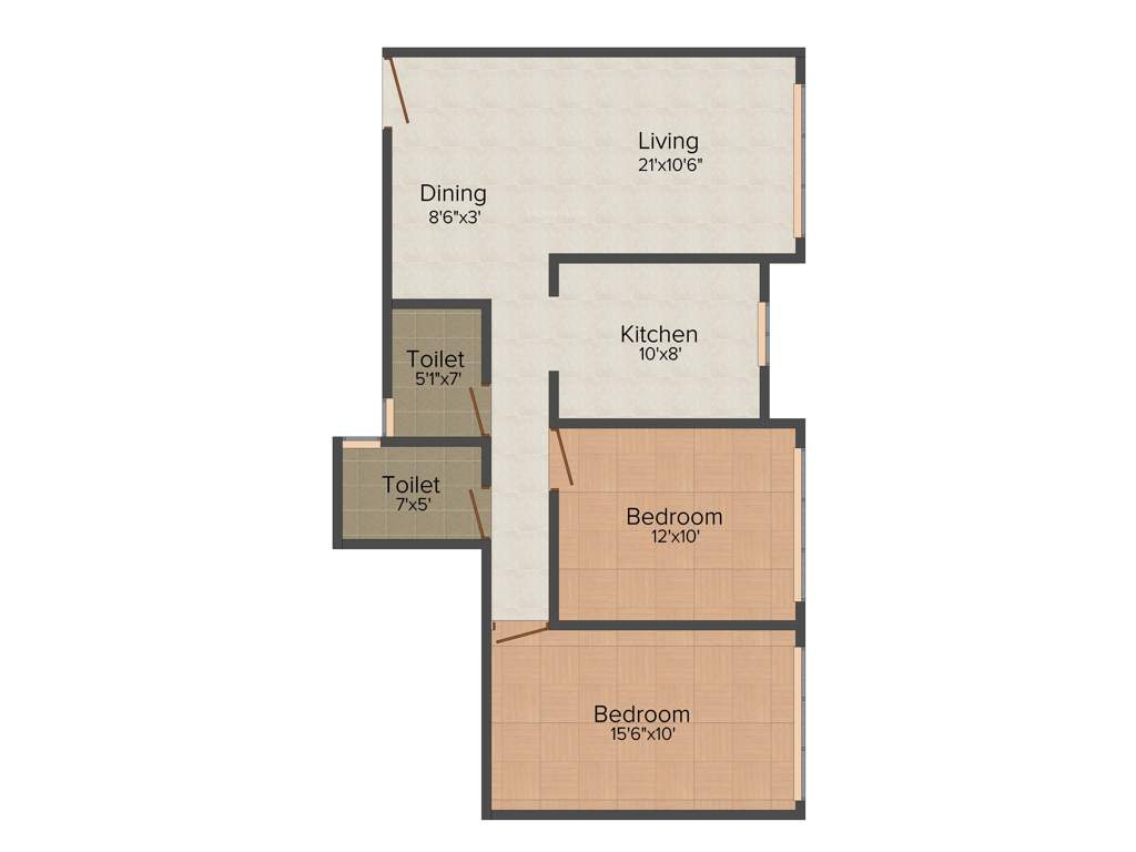 Millionaire Heritage (2BHK+2T (734.64 sq ft) 734.64 sq ft)