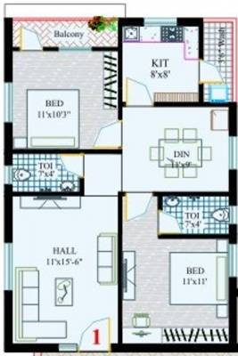 RK Sai Soudha (2BHK+2T (1,035 sq ft) 1035 sq ft)