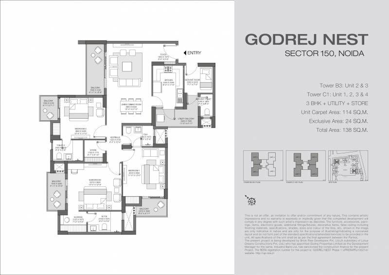 Godrej Solitaire at Godrej Nest (3BHK+3T (1,474.66 sq ft) + Servant Room 1474.66 sq ft)