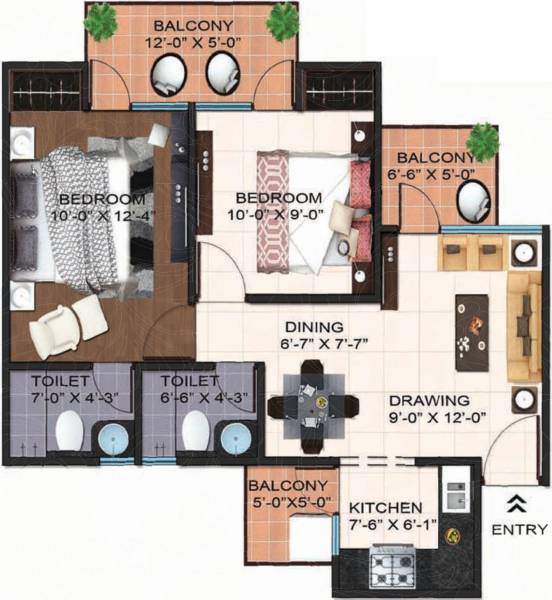 CRC Mantra Happy Homes (2BHK+2T (810 sq ft) 810 sq ft)