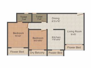 Shree Shakun Greens (2BHK+2T (555.42 sq ft) 555.42 sq ft)