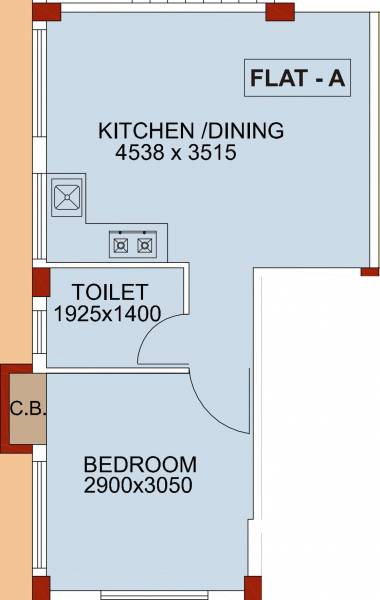 Derris Pelican South End (1BHK+1T (486 sq ft) 486 sq ft)