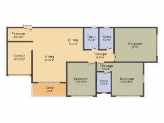 Sangam Nero (3BHK+3T (1,130.21 sq ft) 1130.21 sq ft) Sangam Nero (3BHK+3T (1,130.21 sq ft) 1130.21 sq ft)