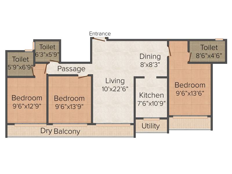 Apraulic Sterling Court Wing D (3BHK+3T (912.78 sq ft) 912.78 sq ft)