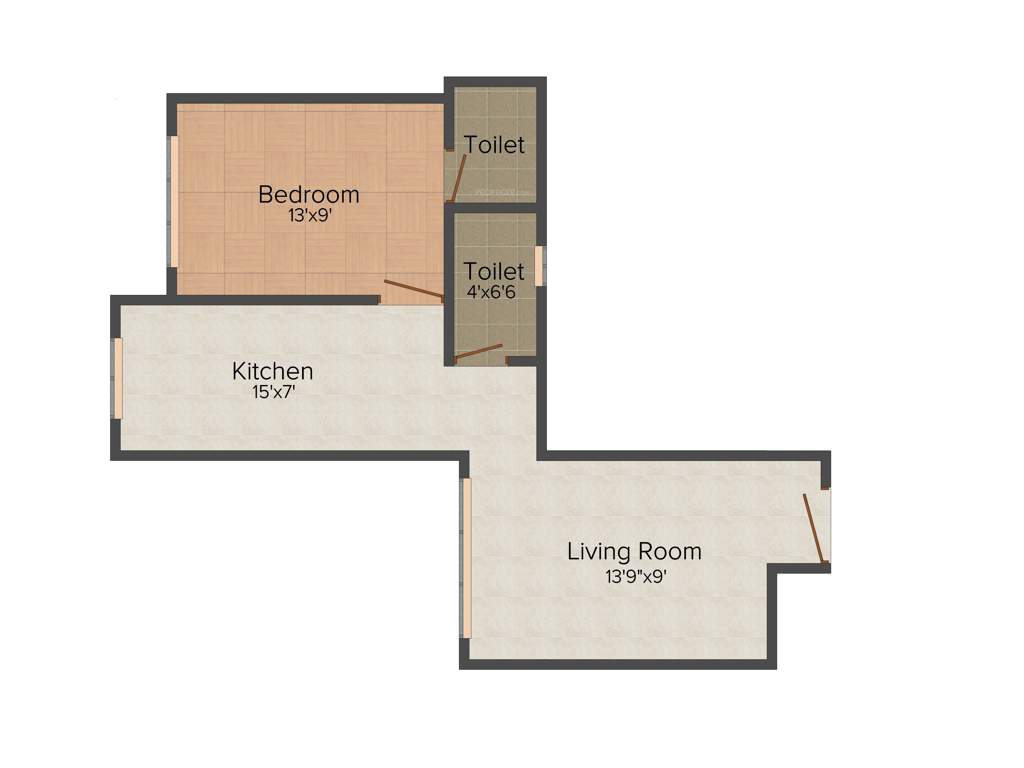 Right Grishma Heights (1BHK+1T (433.57 sq ft) 433.57 sq ft)