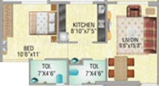 Kanungo Garden City (1BHK+1T (675 sq ft) 675 sq ft)