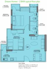Wave Dream Homes (2BHK+2T (557.79 sq ft) 557.79 sq ft) Wave Dream Homes (2BHK+2T (557.79 sq ft) 557.79 sq ft)