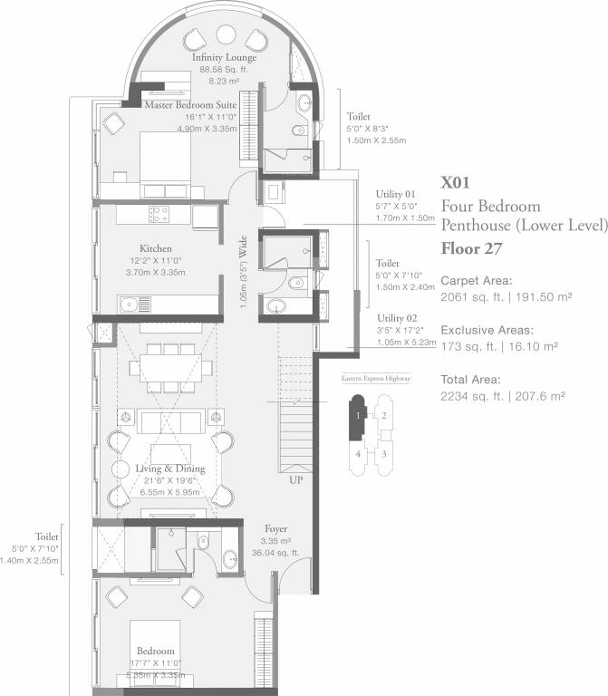 Godrej Platinum Wing B4 (4BHK+4T (2,061.29 sq ft) 2061.29 sq ft)