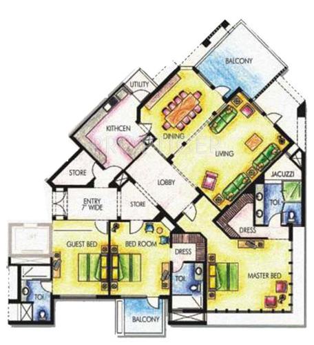 Silverglades The Ivy (3BHK+3T (3,200 sq ft) 3200 sq ft)