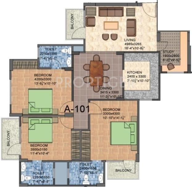 Shiv Vatika Apartments (3BHK+3T (1,700 sq ft) + Study Room 1700 sq ft)