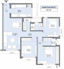 L And T Emerald Isle T16 (3BHK+3T (997.38 sq ft) 997.38 sq ft) L And T Emerald Isle T16 (3BHK+3T (997.38 sq ft) 997.38 sq ft)