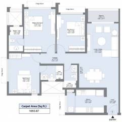 L And T Emerald Isle T16 (3BHK+3T (1,093.83 sq ft) 1093.83 sq ft) L And T Emerald Isle T16 (3BHK+3T (1,093.83 sq ft) 1093.83 sq ft)