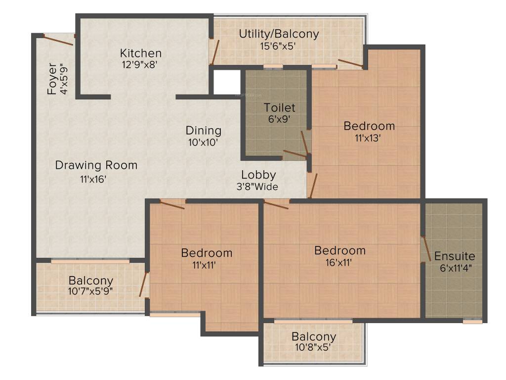  Cleo County (3BHK+2T (1,350 sq ft) 1350 sq ft)