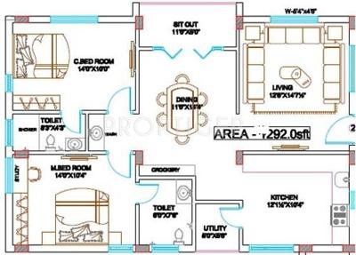 Anuhar Classic (2BHK+2T (1,292 sq ft) 1292 sq ft)