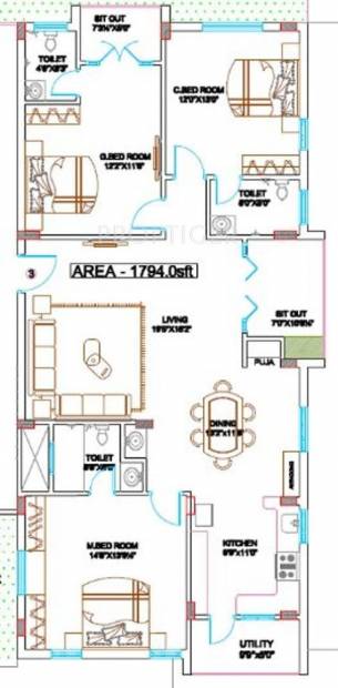 Anuhar Classic (3BHK+3T (1,794 sq ft) 1794 sq ft)