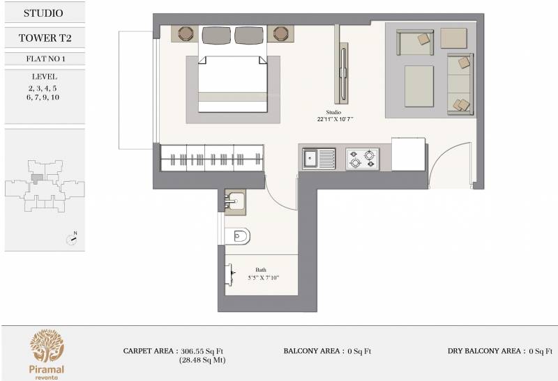 Piramal Revanta Tower 2 (1BHK+1T (422.48 sq ft) 422.48 sq ft)