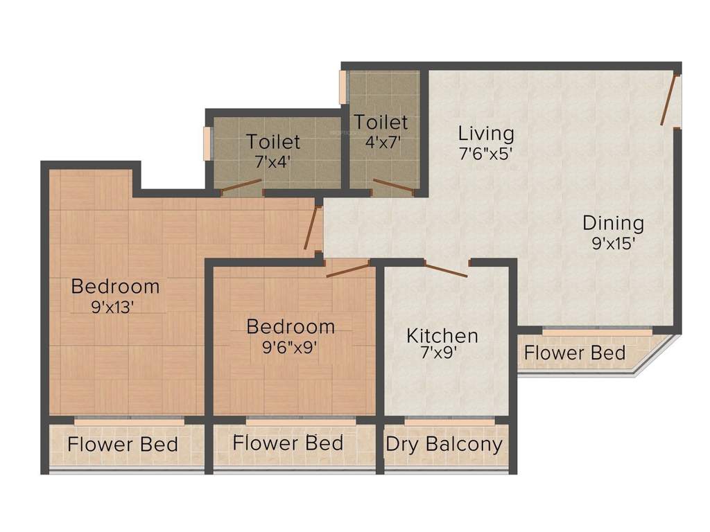Vinay Unique Homes (2BHK+2T (547.13 sq ft) 547.13 sq ft)