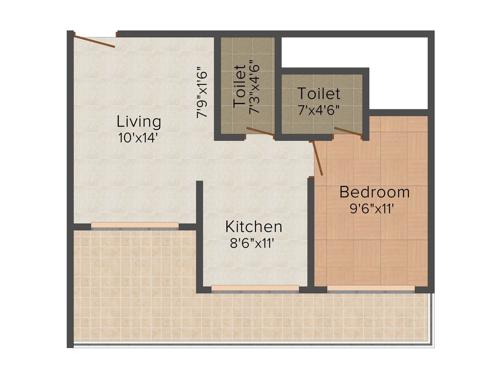 Vinay Unique Corner (1BHK+1T (394.93 sq ft) 394.93 sq ft)