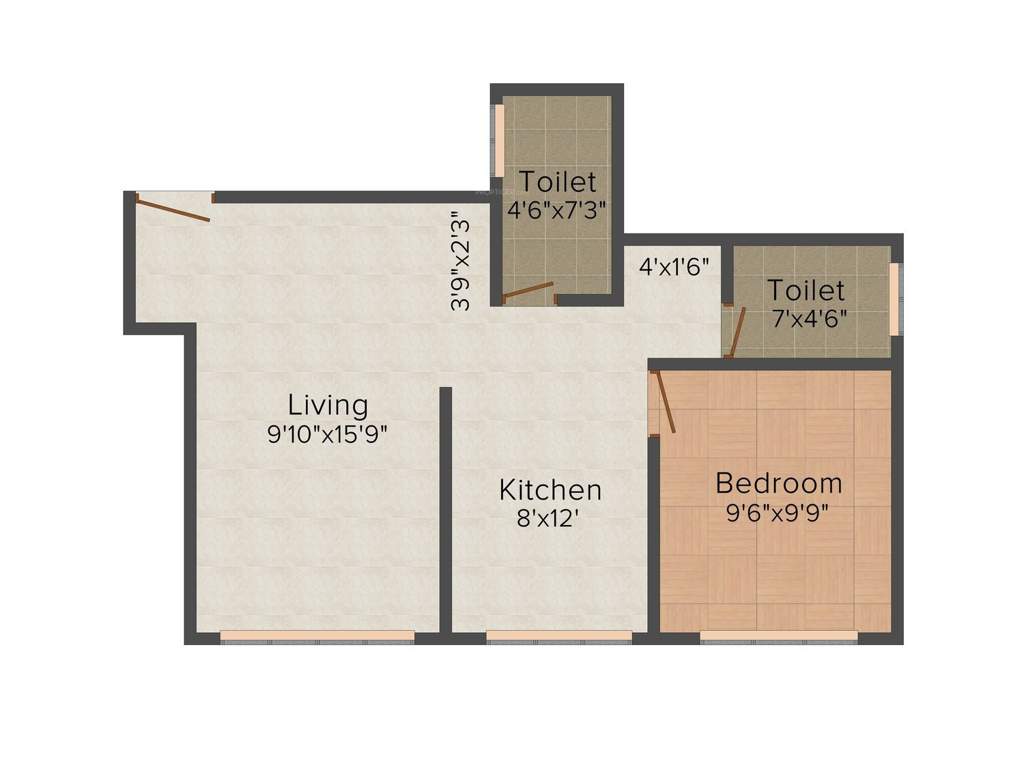 Vinay Unique Corner (1BHK+1T (412.80 sq ft) 412.8 sq ft)