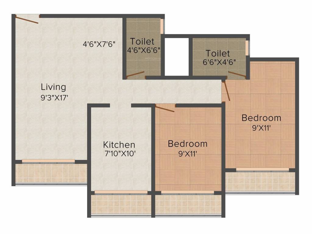Vinay Unique Corner (2BHK+2T (592.34 sq ft) 592.34 sq ft)