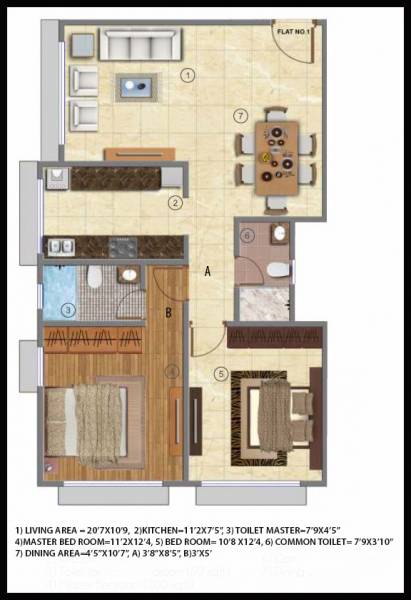 Sanghvi Evana (2BHK+2T (772 sq ft) 772 sq ft)