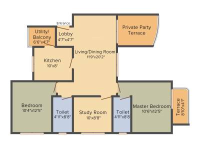 Rucha Vantage (2BHK+2T (1,006.75 sq ft) + Study Room 1006.75 sq ft) Rucha Vantage (2BHK+2T (1,006.75 sq ft) + Study Room 1006.75 sq ft)