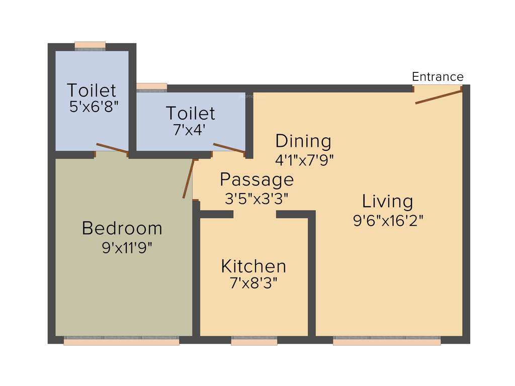 Parinee Essence (1BHK+1T (443.69 sq ft) 443.69 sq ft)