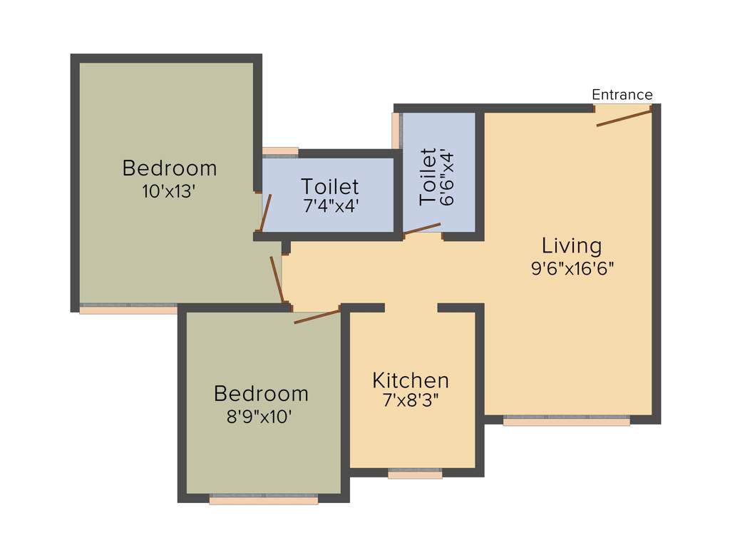 Parinee Essence (2BHK+2T (557.36 sq ft) 557.36 sq ft)