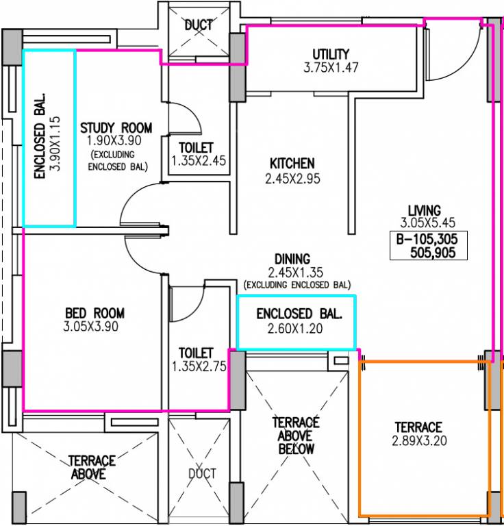 Navalakha Ritz (2BHK+2T (746.70 sq ft) 746.7 sq ft)