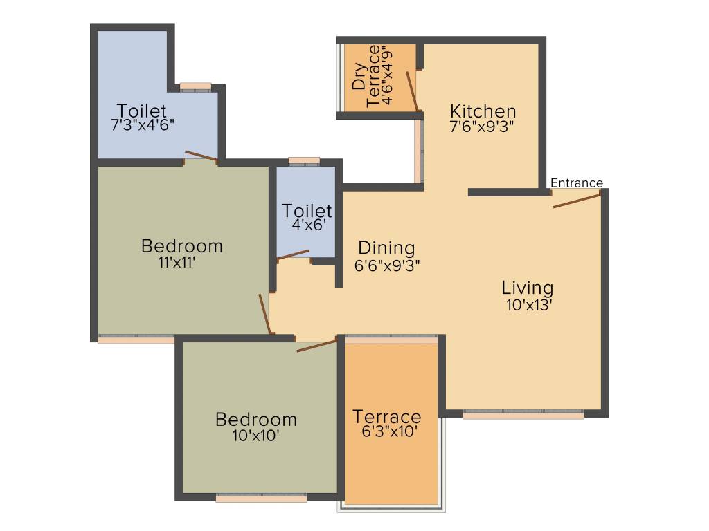 Shankeshwar Crimson (2BHK+2T (519.36 sq ft) 519.36 sq ft)