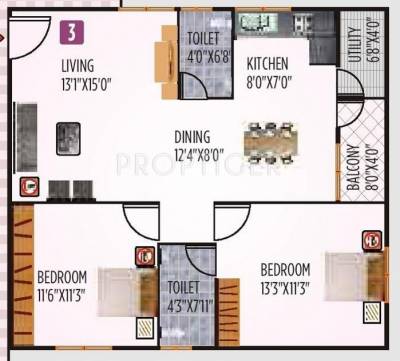 Siddartha Srikara (2BHK+2T (1,057 sq ft) 1057 sq ft)