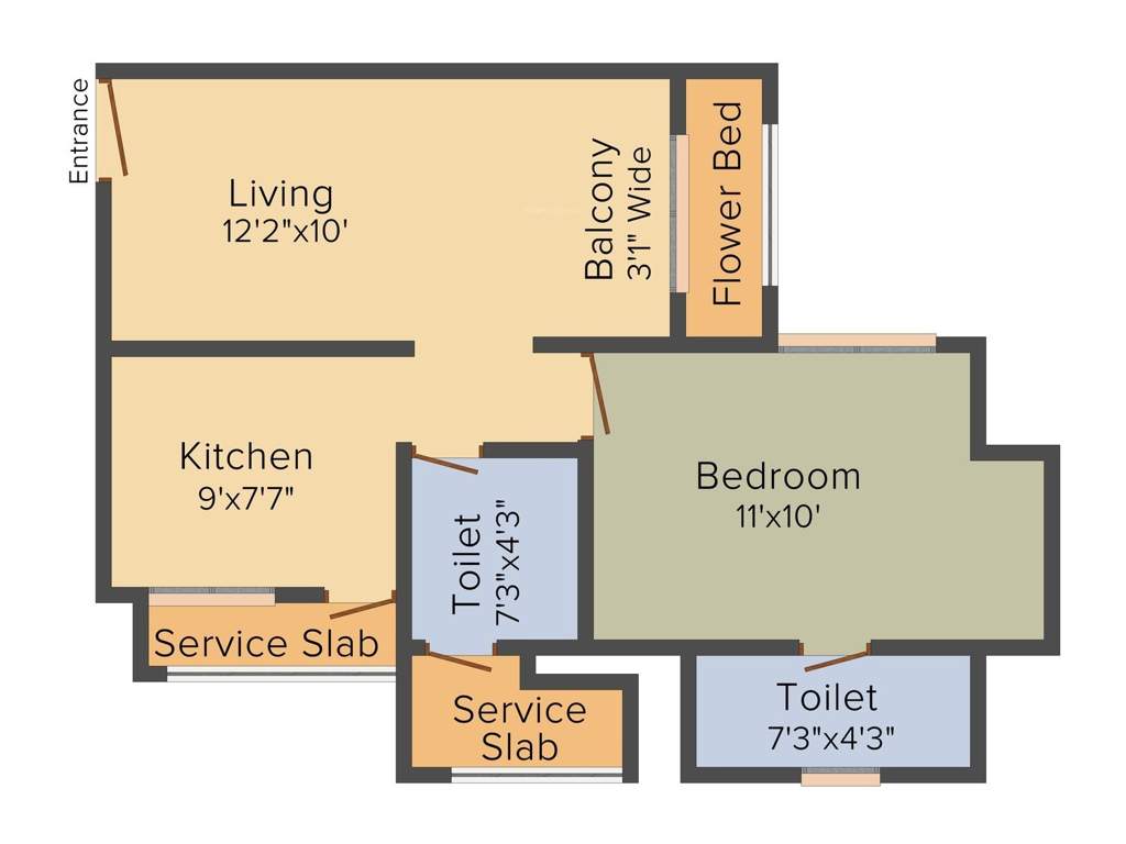 JVM Spaces Shubham 1BHK+1T (384.70 sq ft)