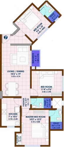 Nirmal Lifestyle City Kalyan Glory B (3BHK+3T (768.22 sq ft) 768.22 sq ft)