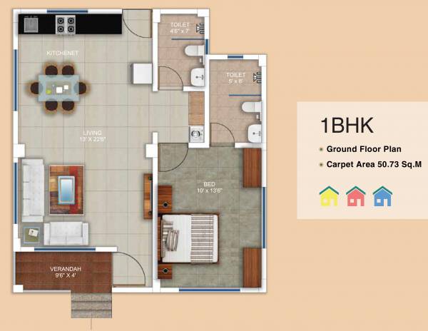 BLW Euro Ville (1BHK+1T (546.05 sq ft) 546.05 sq ft)