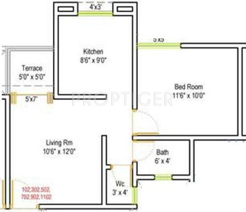 Mark Samruddhi (1BHK+1T (522 sq ft) 522 sq ft) Mark Samruddhi (1BHK+1T (522 sq ft) 522 sq ft)