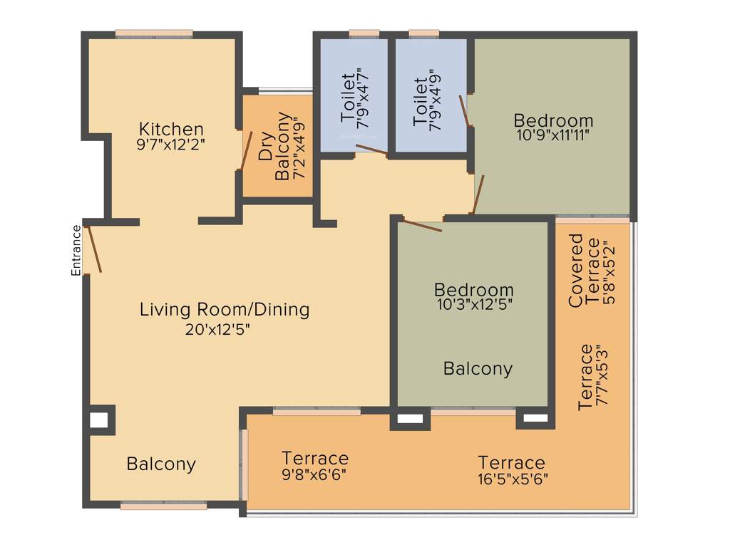 Bhandari Vaastu Viva ABCD (2BHK+2T (712.25 sq ft) 712.25 sq ft)