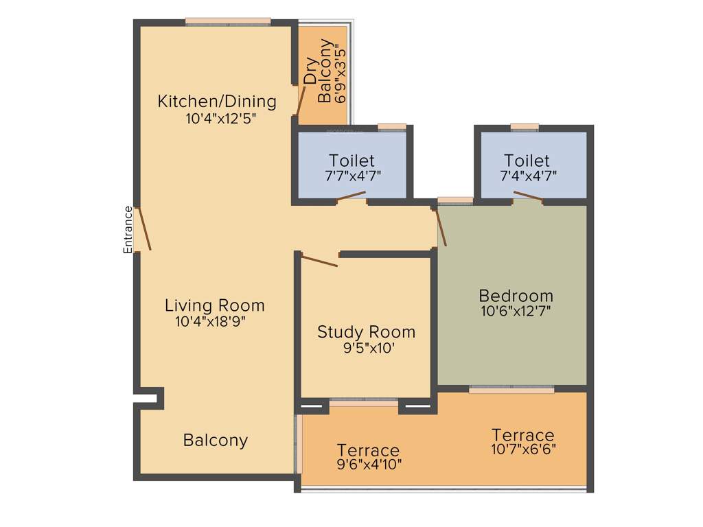 Bhandari Vaastu Viva ABCD (2BHK+2T (628.83 sq ft) 628.83 sq ft)