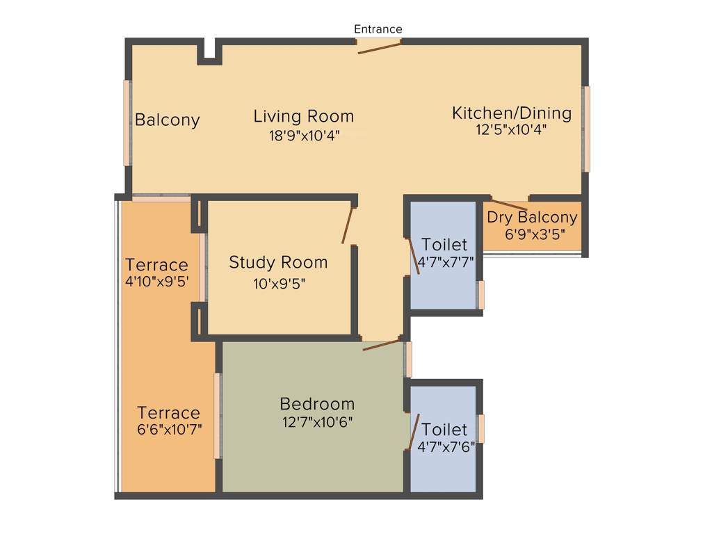 Bhandari Vaastu Viva ABCD (2BHK+2T (633.67 sq ft) 633.67 sq ft)