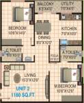 Lakvin Elite (2BHK+2T (1,180 sq ft) + Pooja Room 1180 sq ft)