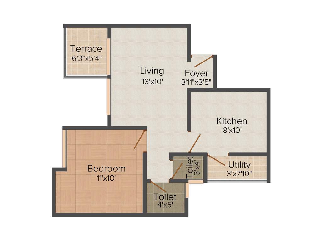 New Front Trademark Life (1BHK+1T (374.80 sq ft) 374.8 sq ft)