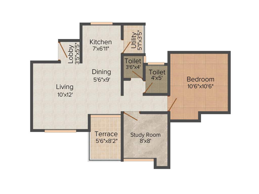 New Front Trademark Life (2BHK+2T (526.79 sq ft) 526.79 sq ft)