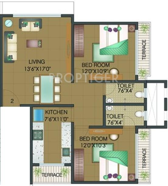 Shamiks Rupani Baugh (2BHK+2T (750 sq ft) 750 sq ft)