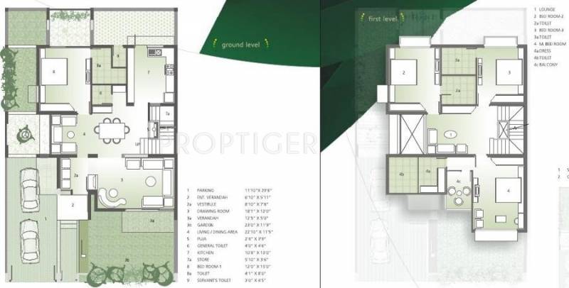 Goyal Green Park Floor Plan (4BHK+4T + Servant Room)