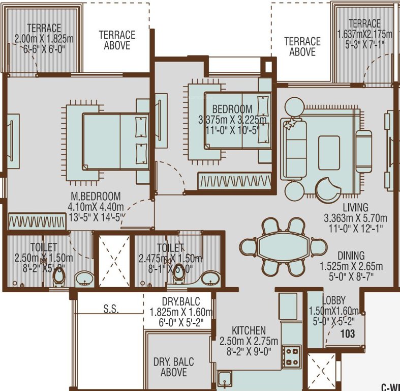 Vertical Alcinia Phase III (2BHK+2T (665.96 sq ft) 665.96 sq ft)