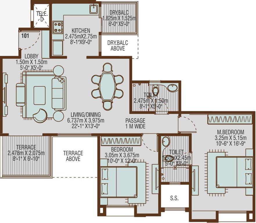Vertical Alcinia Phase III (2BHK+2T (809.02 sq ft) 809.02 sq ft)